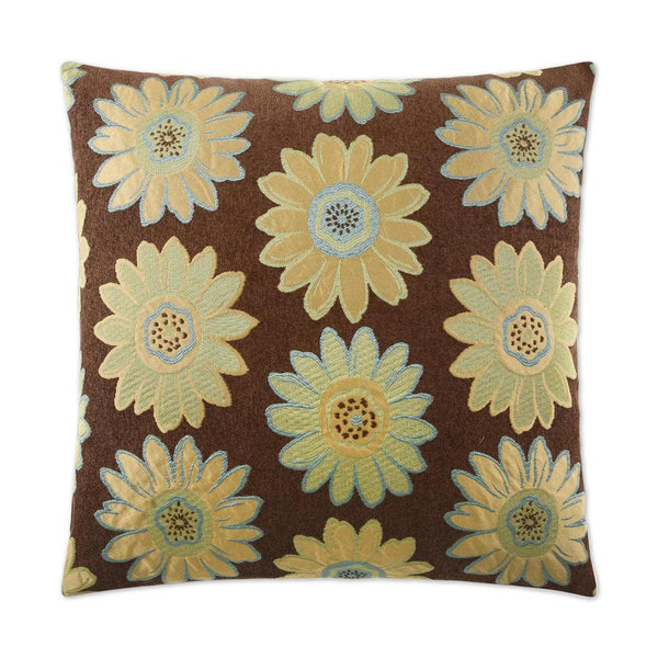 Daisy May Chocolate Brown Throw Pillow With Insert Throw Pillows LOOMLAN By D.V. Kap