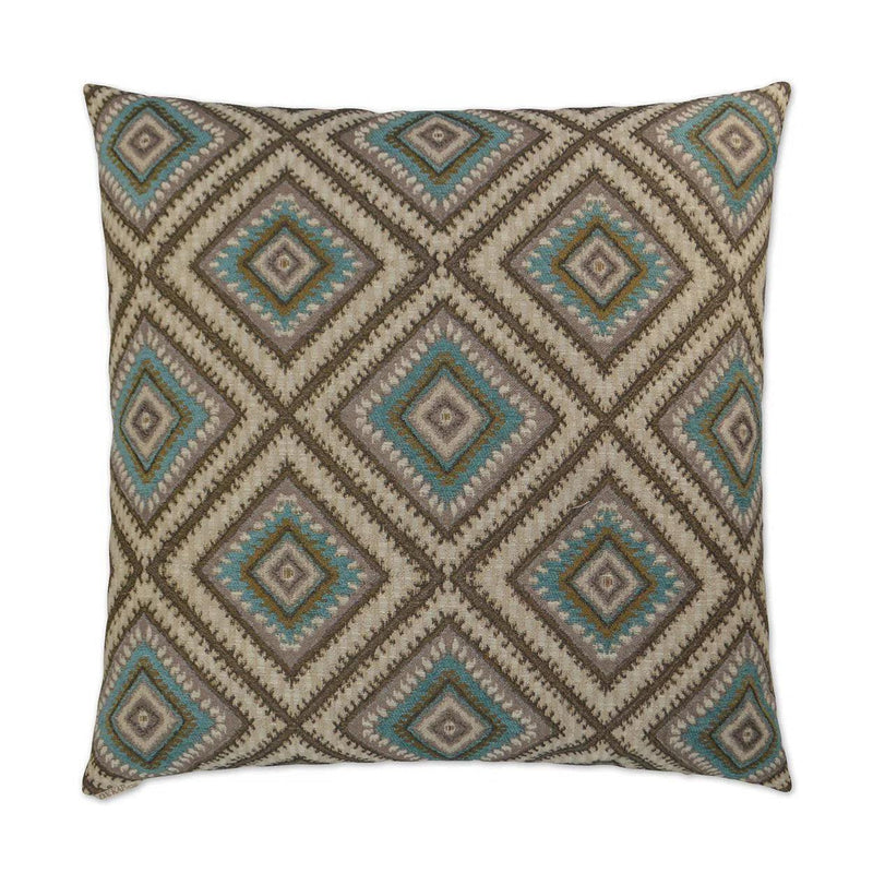 Dakota Turquoise Throw Pillow With Insert Throw Pillows LOOMLAN By D.V. Kap