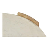 Dala White Marble and Wood Round Coffee Table Coffee Tables LOOMLAN By Moe's Home