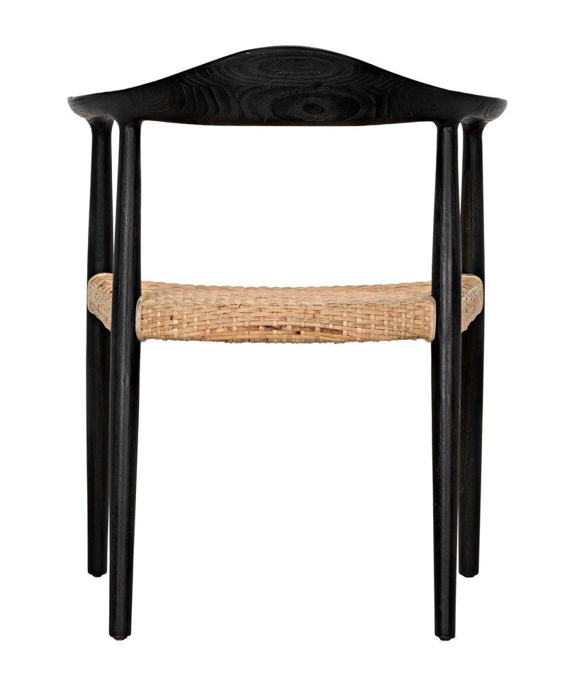 Dallas Chair, Black Burnt with Rattan Dining Chairs LOOMLAN By Noir