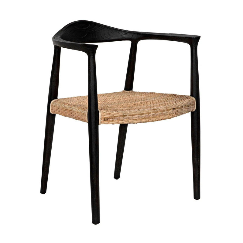 Dallas Chair, Black Burnt with Rattan Dining Chairs LOOMLAN By Noir