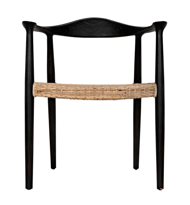 Dallas Chair, Black Burnt with Rattan Dining Chairs LOOMLAN By Noir