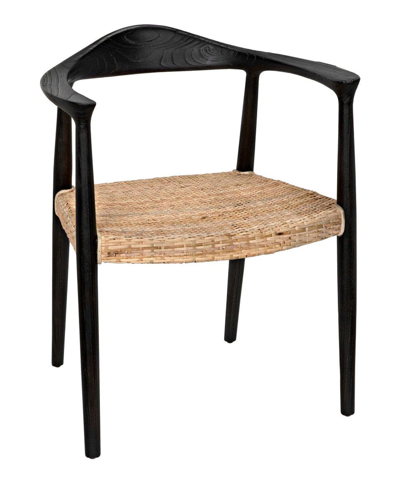 Dallas Chair, Black Burnt with Rattan Dining Chairs LOOMLAN By Noir