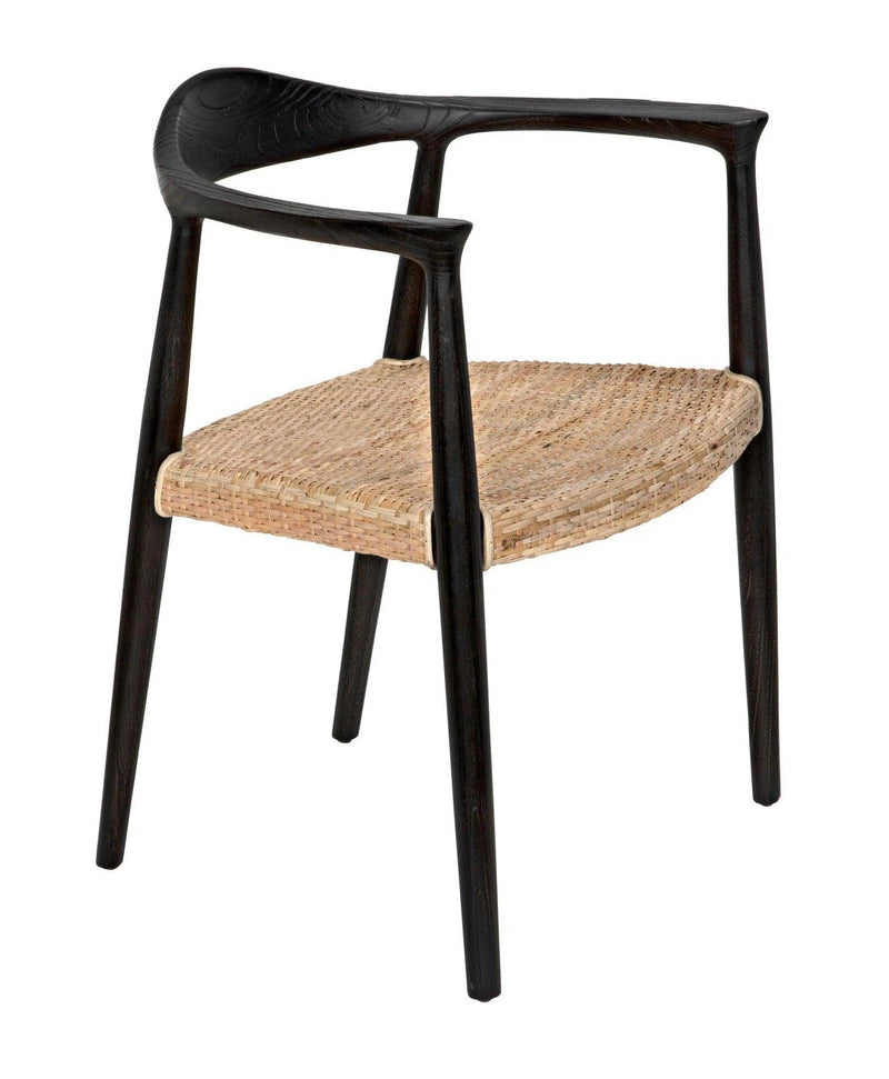 Dallas Chair, Black Burnt with Rattan Dining Chairs LOOMLAN By Noir