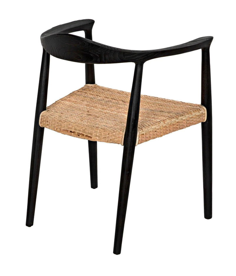 Dallas Chair, Black Burnt with Rattan Dining Chairs LOOMLAN By Noir