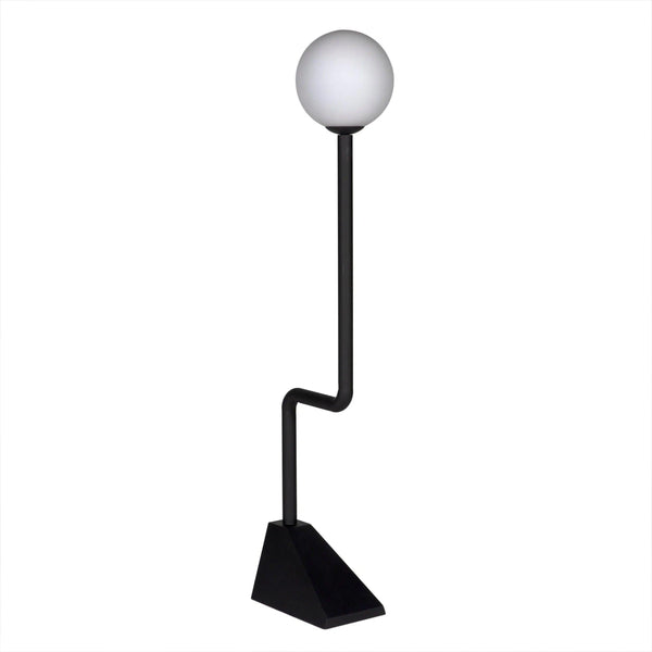 Dallas Steel and Frosted Globe Floor Lamp Floor Lamps LOOMLAN By Noir