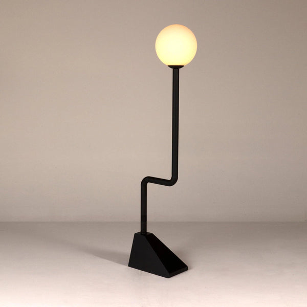 Dallas Steel and Frosted Globe Floor Lamp Floor Lamps LOOMLAN By Noir