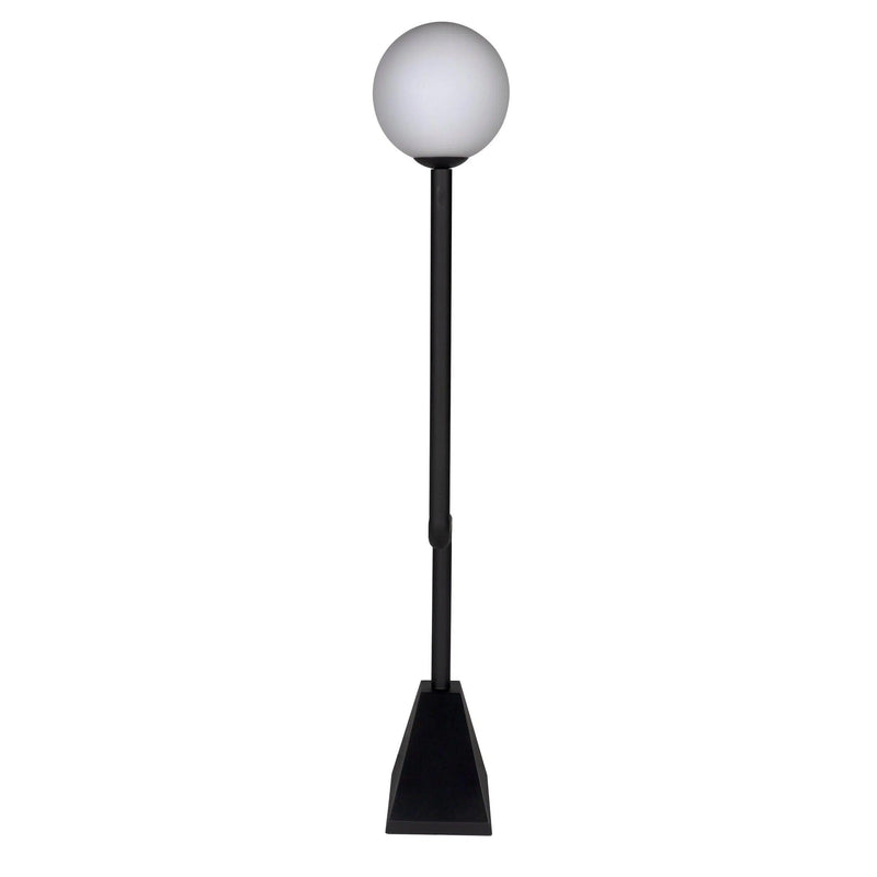 Dallas Steel and Frosted Globe Floor Lamp Floor Lamps LOOMLAN By Noir