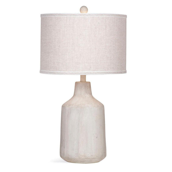 Dalton Natural Material and White Linen Table Lamp Table Lamps LOOMLAN By Bassett Mirror