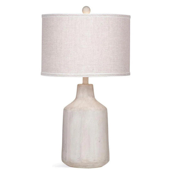 Dalton Natural Material and White Linen Table Lamp Table Lamps LOOMLAN By Bassett Mirror