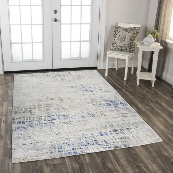 Dama Abstract Gray Kitchen Hallway Runner Rug Area Rugs LOOMLAN By LOOMLAN