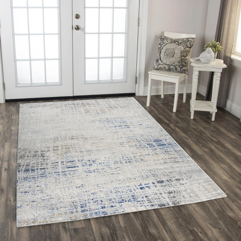 Dama Abstract Gray Kitchen Hallway Runner Rug Area Rugs LOOMLAN By LOOMLAN