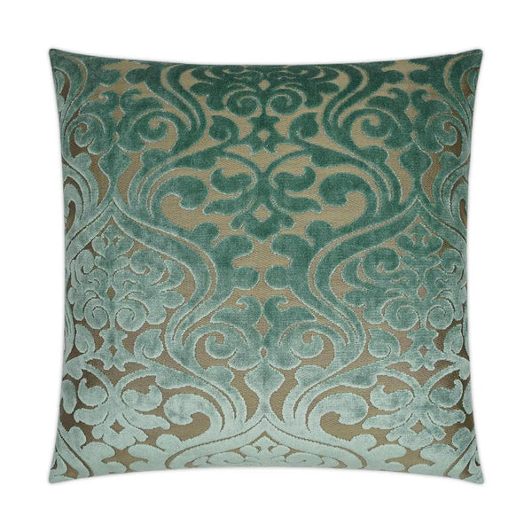 Damascus Sky Turquoise Teal Large Throw Pillow With Insert Throw Pillows LOOMLAN By D.V. Kap