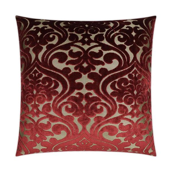 Damascus Wine Traditional Red Large Throw Pillow With Insert Throw Pillows LOOMLAN By D.V. Kap
