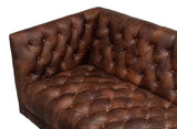 Damian Sofa Tufted Leather Bench Seat Couch Sofas & Loveseats LOOMLAN By Sarreid