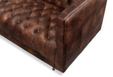 Damian Sofa Tufted Leather Bench Seat Couch Sofas & Loveseats LOOMLAN By Sarreid