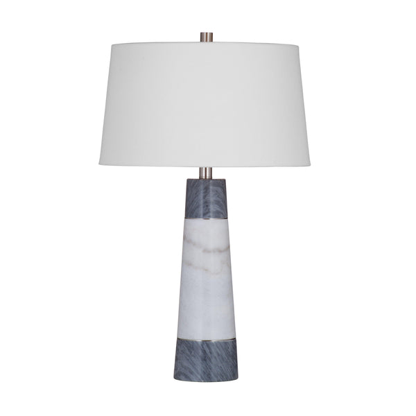 Dammer Marble White and Grey Table Lamp Table Lamps LOOMLAN By Bassett Mirror