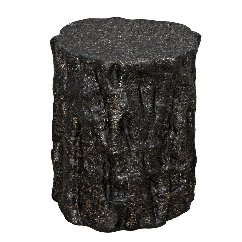 Damono Stool/Side Table, Black Fiber Cement Side Tables LOOMLAN By Noir