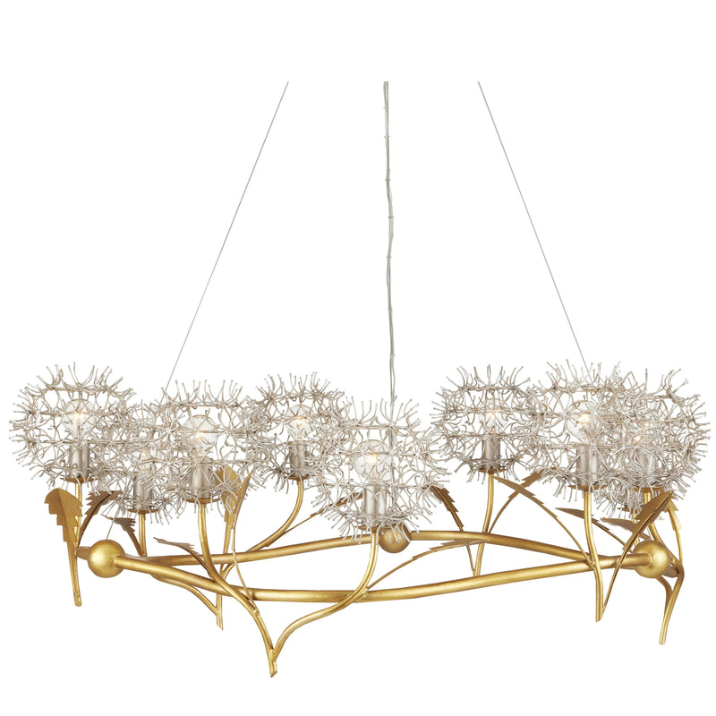 Dandelion Silver & Gold Chandelier Chandeliers LOOMLAN By Currey & Co