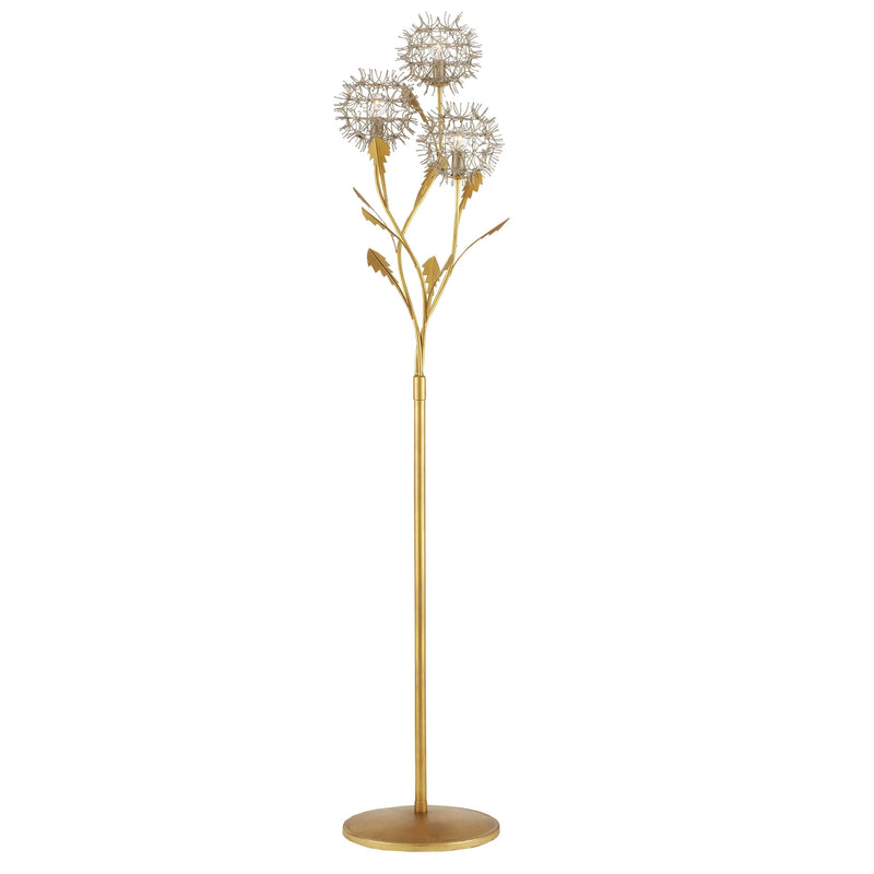 Dandelion Silver & Gold Floor Lamp Floor Lamps LOOMLAN By Currey & Co