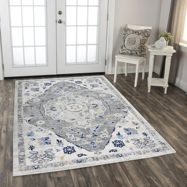 Dang Medallion Gray Kitchen Hallway Runner Rug Area Rugs LOOMLAN By LOOMLAN