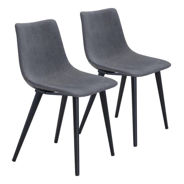 Daniel Dining Chair (Set of 2) Gray Dining Chairs LOOMLAN By Zuo Modern