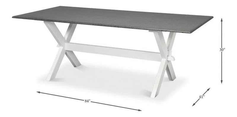 Daniels Tulip Wood Base Grey Rectangular Dining Table Dining Tables LOOMLAN By Sarreid