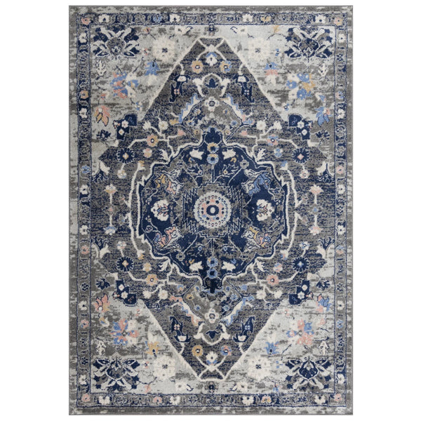 Dant Medallion Gray Kitchen Hallway Runner Rug Area Rugs LOOMLAN By LOOMLAN