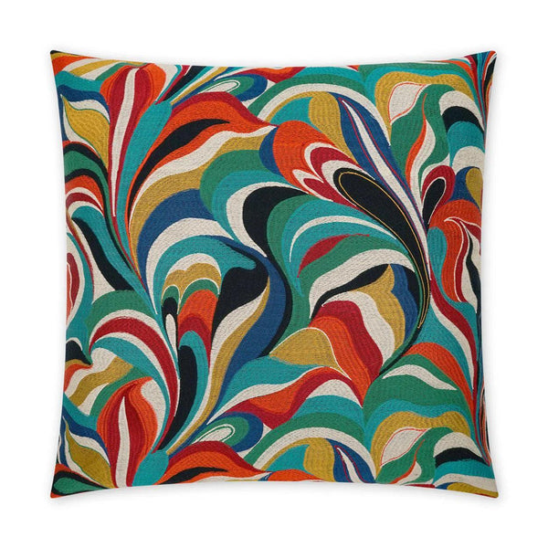 Daphne Abstract Multi Color Large Throw Pillow With Insert Throw Pillows LOOMLAN By D.V. Kap