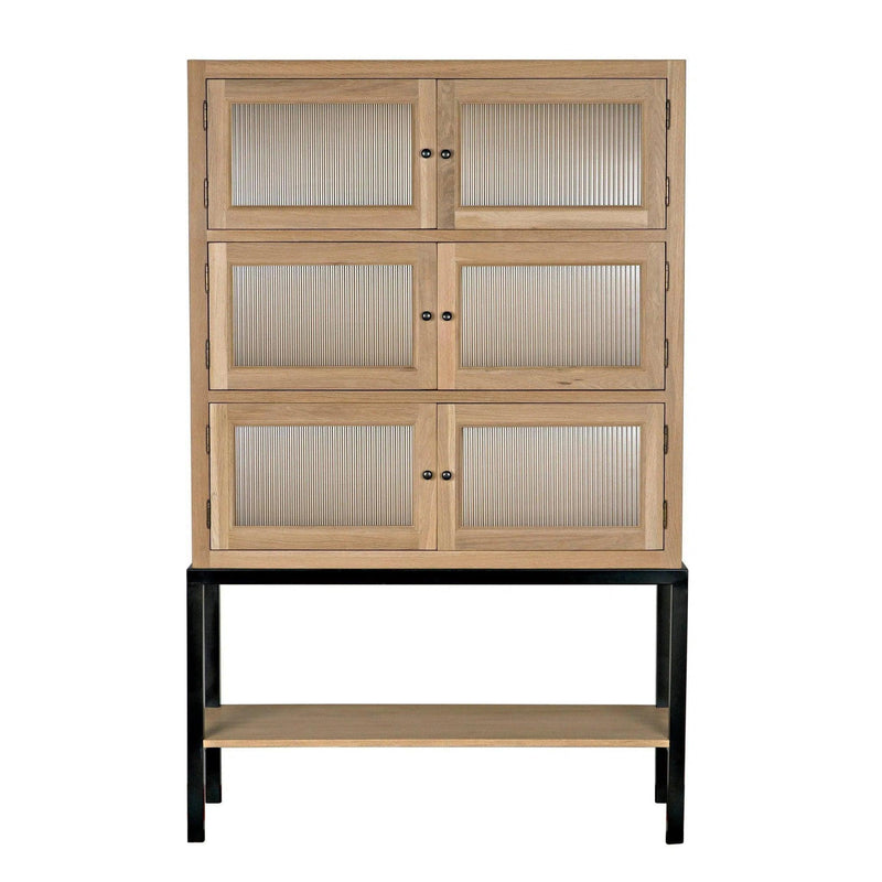 Darien Hutch Curio Buffet Cabinet, White Oak Bookcases LOOMLAN By Noir