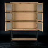 Darien Hutch Curio Buffet Cabinet, White Oak Bookcases LOOMLAN By Noir