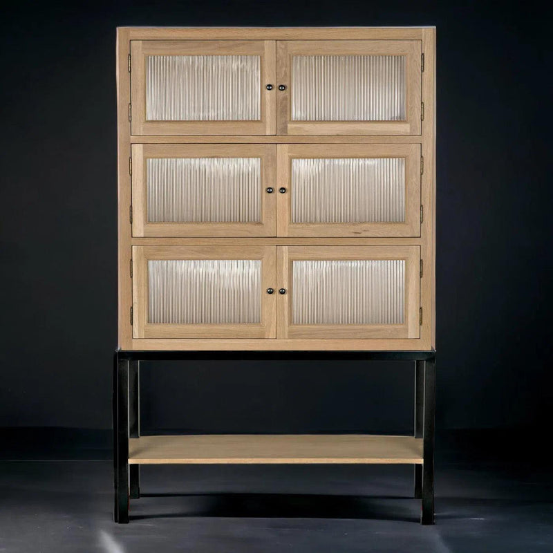 Darien Hutch Curio Buffet Cabinet, White Oak Bookcases LOOMLAN By Noir