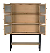 Darien Hutch Curio Buffet Cabinet, White Oak Bookcases LOOMLAN By Noir