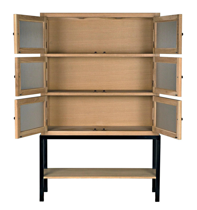 Darien Hutch Curio Buffet Cabinet, White Oak Bookcases LOOMLAN By Noir