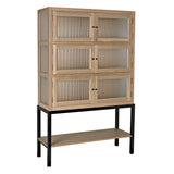 Darien Hutch Curio Buffet Cabinet, White Oak Bookcases LOOMLAN By Noir