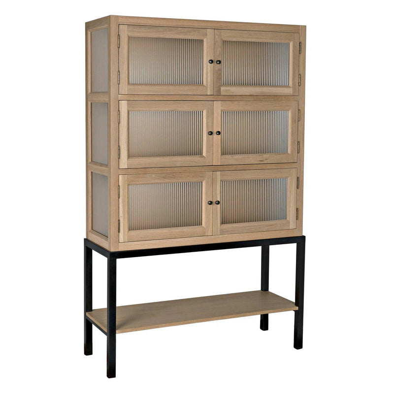 Darien Hutch Curio Buffet Cabinet, White Oak Bookcases LOOMLAN By Noir