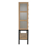 Darien Hutch Curio Buffet Cabinet, White Oak Bookcases LOOMLAN By Noir