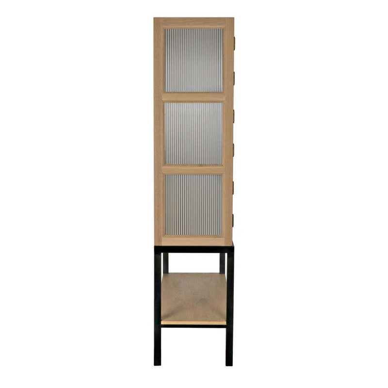 Darien Hutch Curio Buffet Cabinet, White Oak Bookcases LOOMLAN By Noir