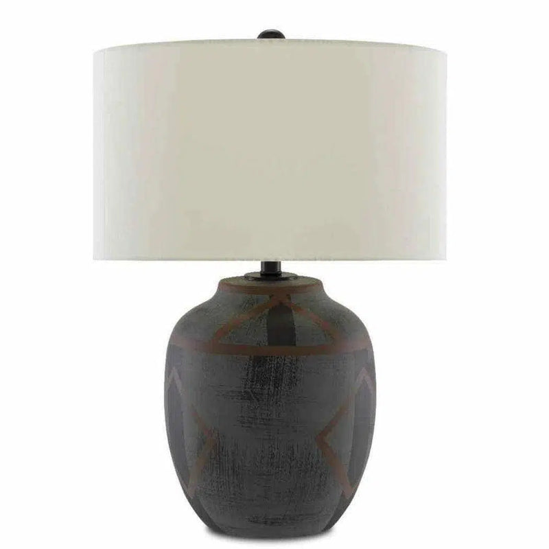 Dark Blue Matte Black Juste Table Lamp Table Lamps LOOMLAN By Currey & Co