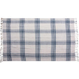 Dark Blue Plaid Outdoor Throw Blanket Outdoor Pillows LOOMLAN By LOOMLAN