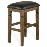 Dark Brown Bar Height Backless Stool Cushion Seat Bar Stools LOOMLAN By Sunny D