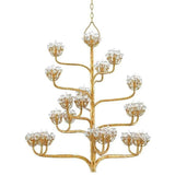 Dark Gold Leaf Agave Americana Gold Chandelier Chandeliers LOOMLAN By Currey & Co