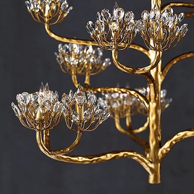 Dark Gold Leaf Agave Americana Gold Chandelier Chandeliers LOOMLAN By Currey & Co