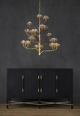 Dark Gold Leaf Agave Americana Gold Chandelier Chandeliers LOOMLAN By Currey & Co