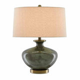 Dark Gray Moss Green Antique Brass Greenlea Table Lamp Table Lamps LOOMLAN By Currey & Co