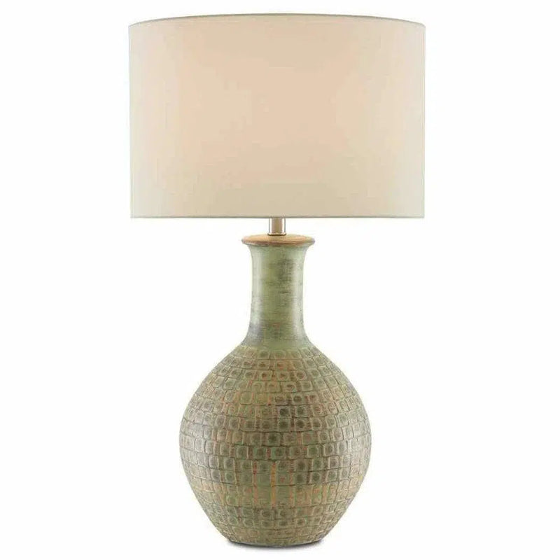 Dark Moss Green Gold Loro Table Lamp Table Lamps LOOMLAN By Currey & Co