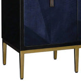 Dark Sapphire Black Antique Brass Kallista Sideboard For Dining Room Sideboards LOOMLAN By Currey & Co