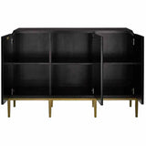 Dark Sapphire Black Antique Brass Kallista Sideboard For Dining Room Sideboards LOOMLAN By Currey & Co