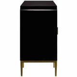 Dark Sapphire Black Antique Brass Kallista Sideboard For Dining Room Sideboards LOOMLAN By Currey & Co