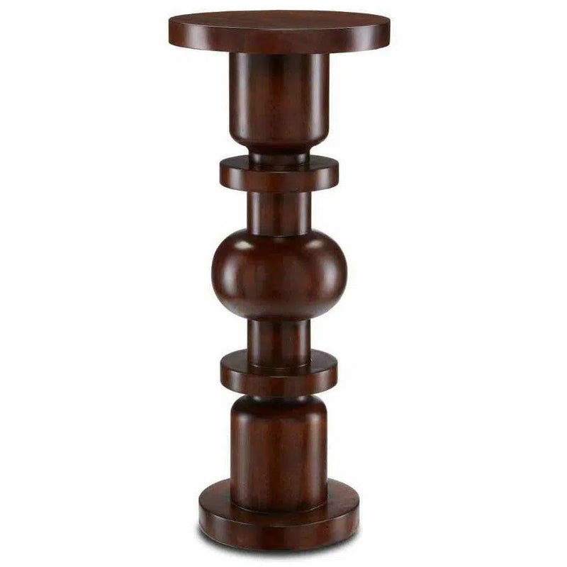 Dark Walnut Sasha Walnut Drinks Table Side Tables LOOMLAN By Currey & Co